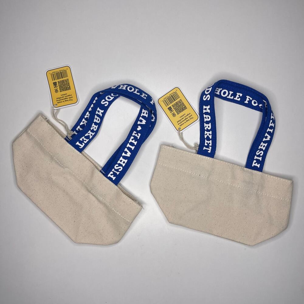 Set of 2 — Whole Foods Market x Fishwife — Limited Edition Micro Canvas Tote Bag - Picture 3 of 8